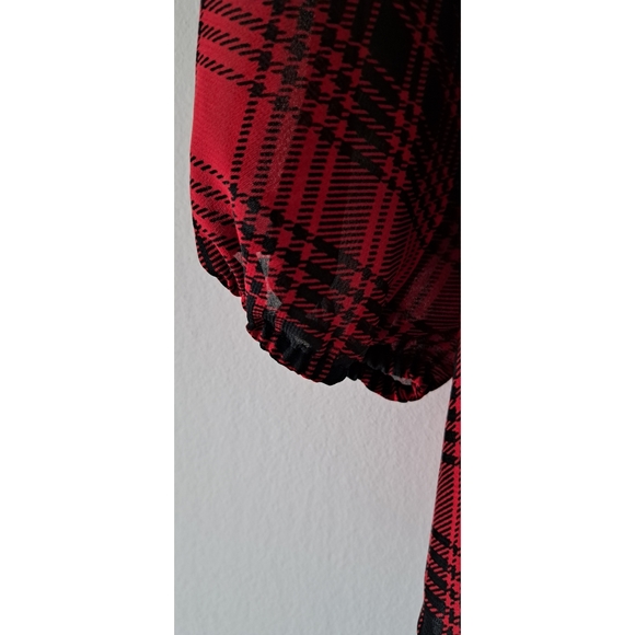 Chaps Sheer Plaid Top - Picture 4 of 7